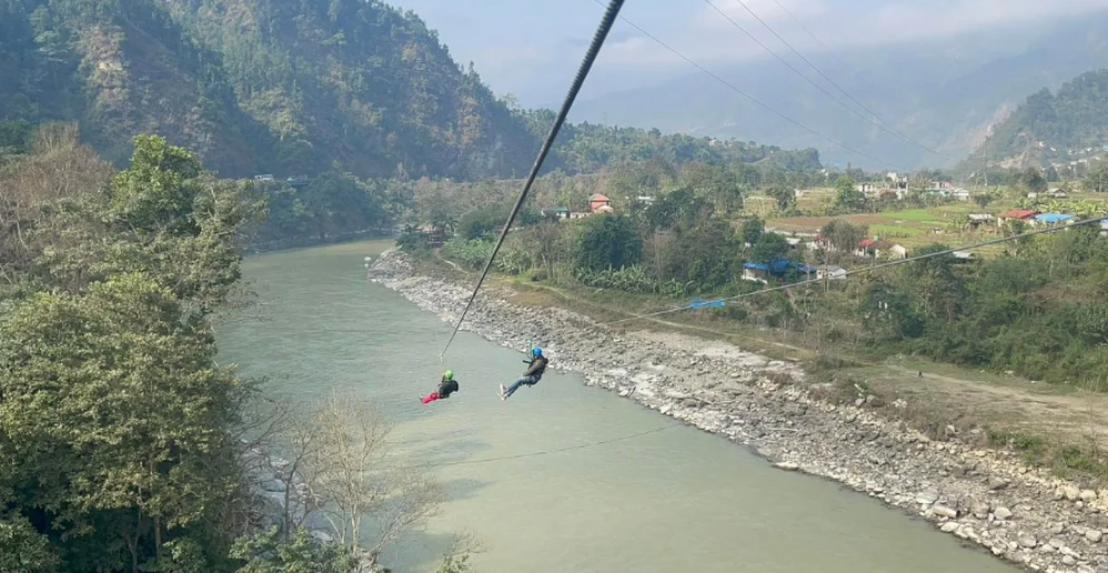 पर्यटन प्रवर्द्धन लागि त्रिशूली नदीमाथि जीपलाइन